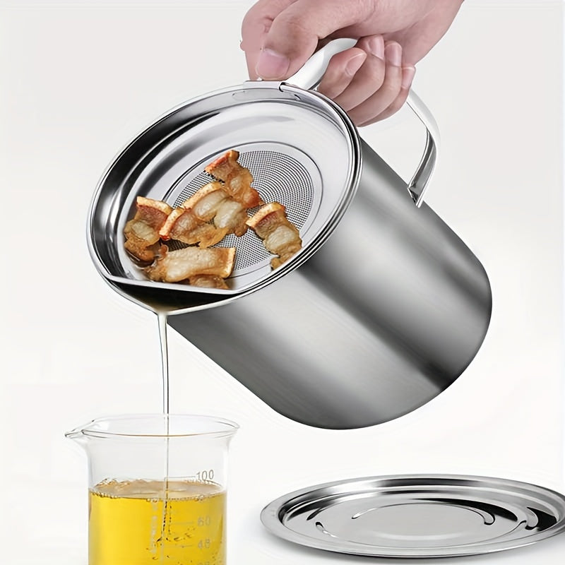 Uyda neft saqlash tanki filtr bilan, zanglamaydigan po'latdan yasalgan neft idishi - 1 dona, oshxona neft qoldiqlari filtr, neft tanki filtr va saqlash idishi