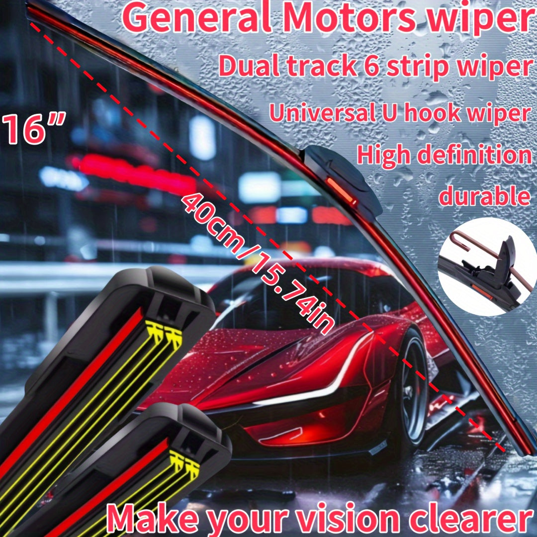 Универсальная черная покрытая щетка стеклоочистителя с двойной направляющей, 6 полос, ультра-тихая, долговечная