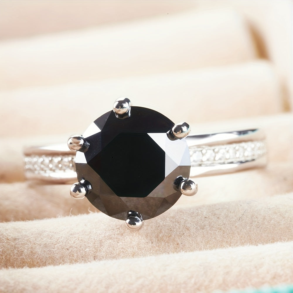 Elegant Moissanite Engagement Ring 3.0 Carat Sterling Silver Wedding Promise Jewelry