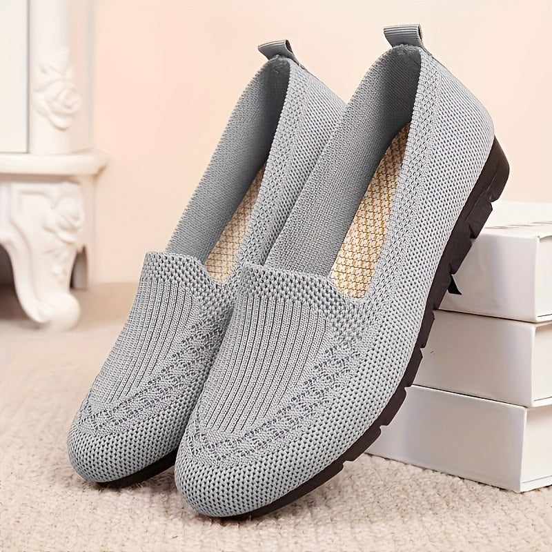 Women Knit Slip-On Loafers Lightweight Breathable Casual Shoes