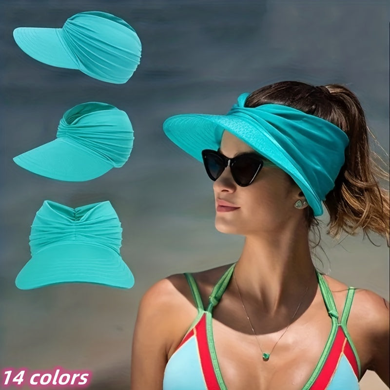 Women’s Sun Hat Nylon Woven Beach Hat with Sun Protection for Spring Summer Autumn