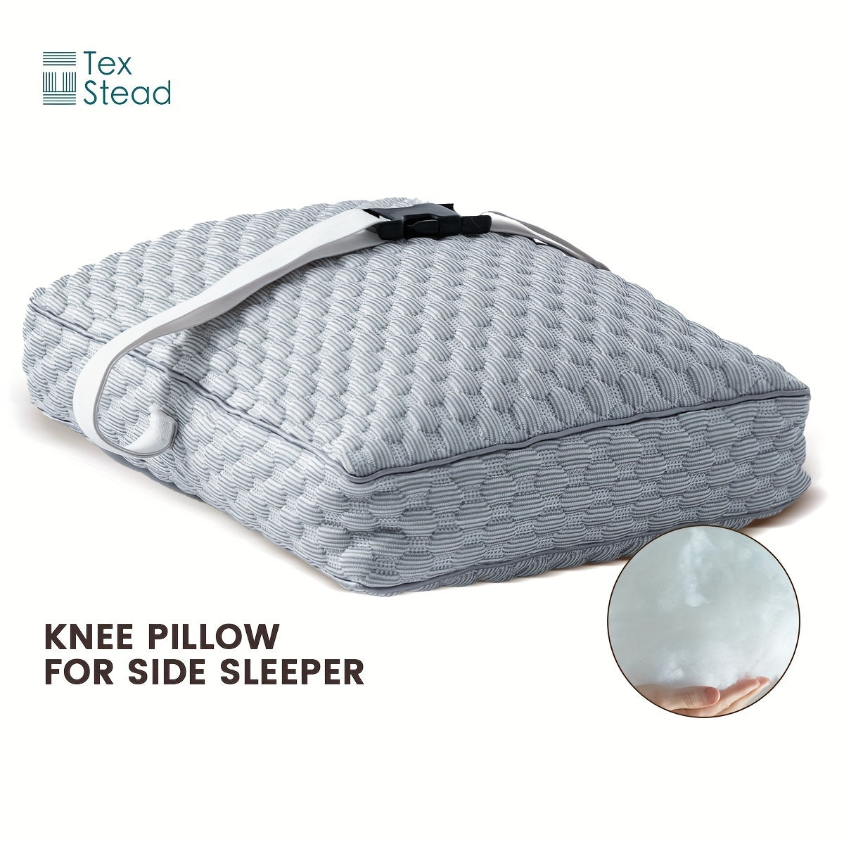 Knee Pillow for Side Sleepers with Washable Cover for Spine Support and Pregnancy Relief