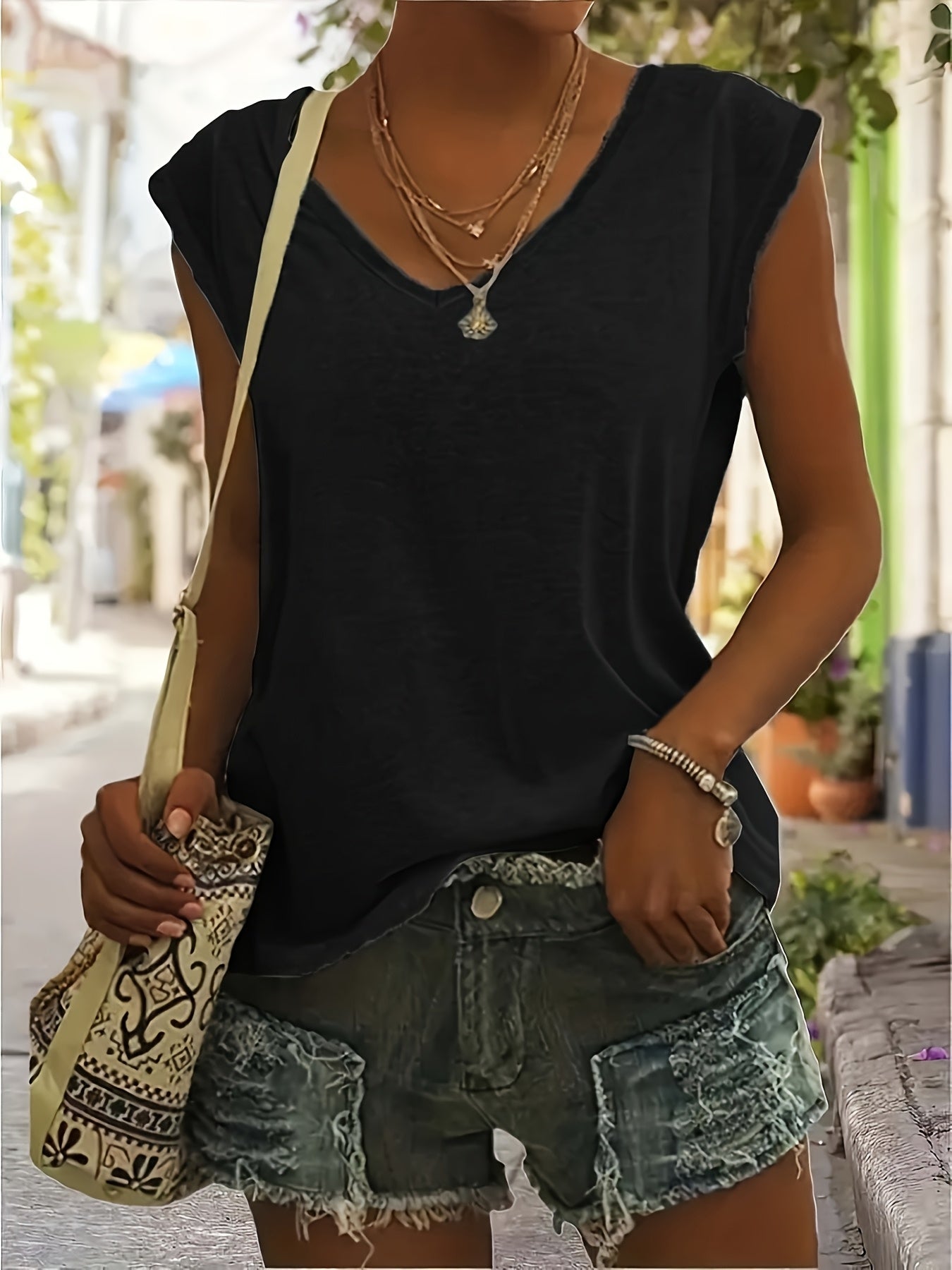 Plus Size Women's V-Neck T-Shirts Casual Short Sleeve Spring Summer