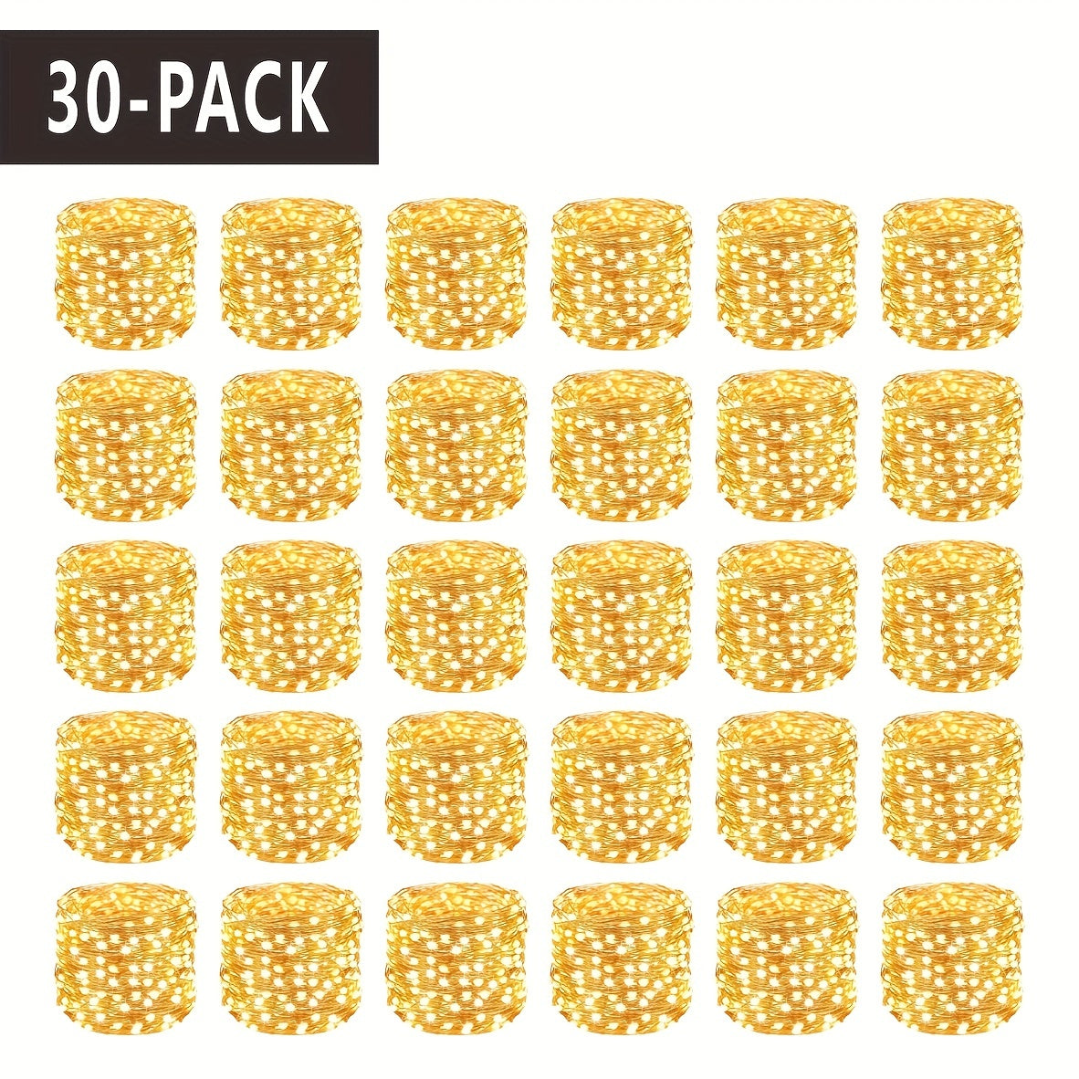 30 luces de hadas LED en blanco cálido, multicolor para bodas, decoración navideña, 97.5cm-198.1cm