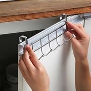 Organizador de cocina de acero inoxidable con 5 ganchos resistente a la oxidación que ahorra espacio