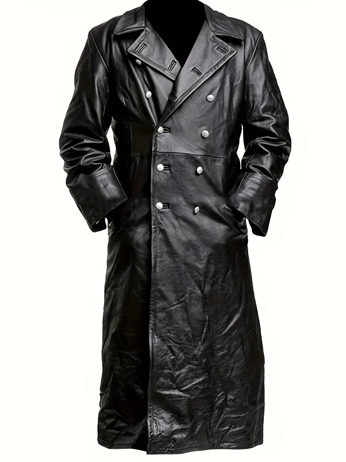 Men's Long Double-Breasted Windbreaker Jacket with Sun Protection and Casual Style