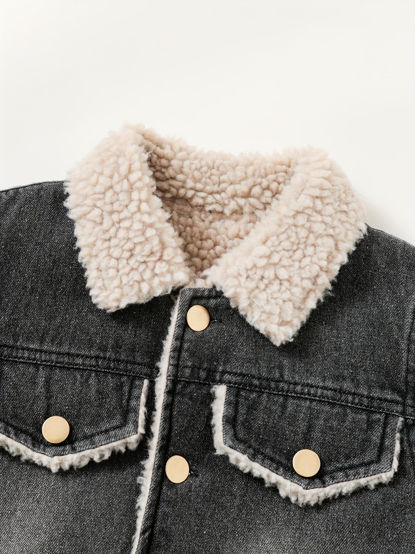 Kids Boys Denim Jacket with Fleece Lining Casual Fall Winter Outerwear