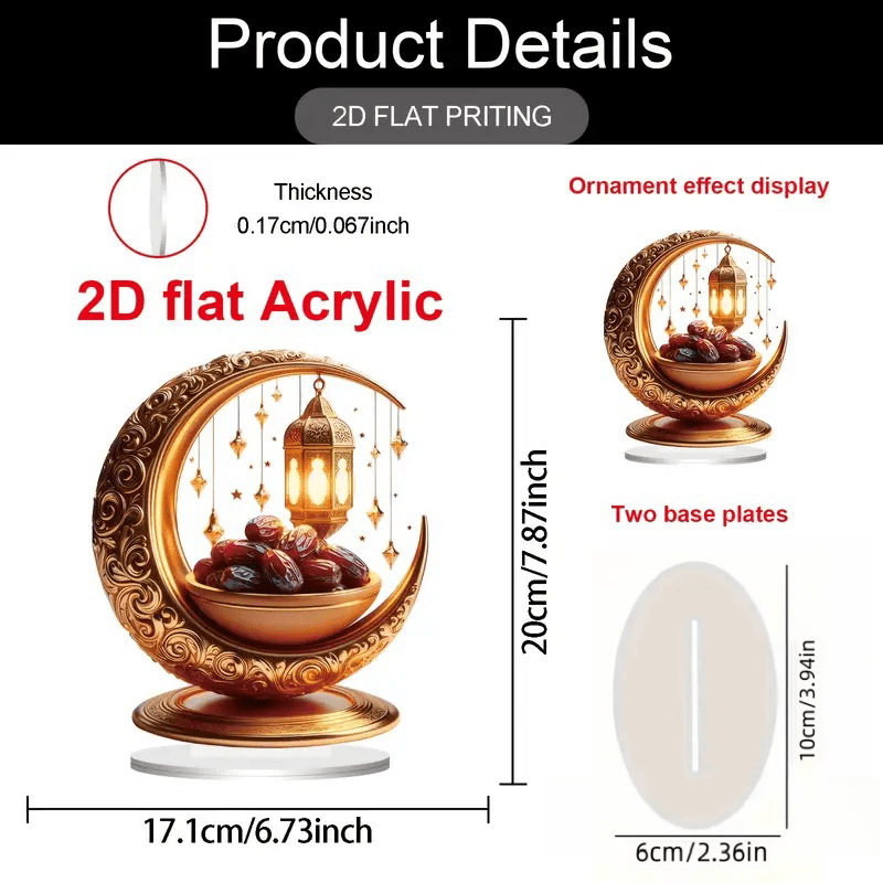 Akril Ramazon chiroqi bezaklari Eid va Mawlid bayramlari uchun stol yoki tashqi dekor