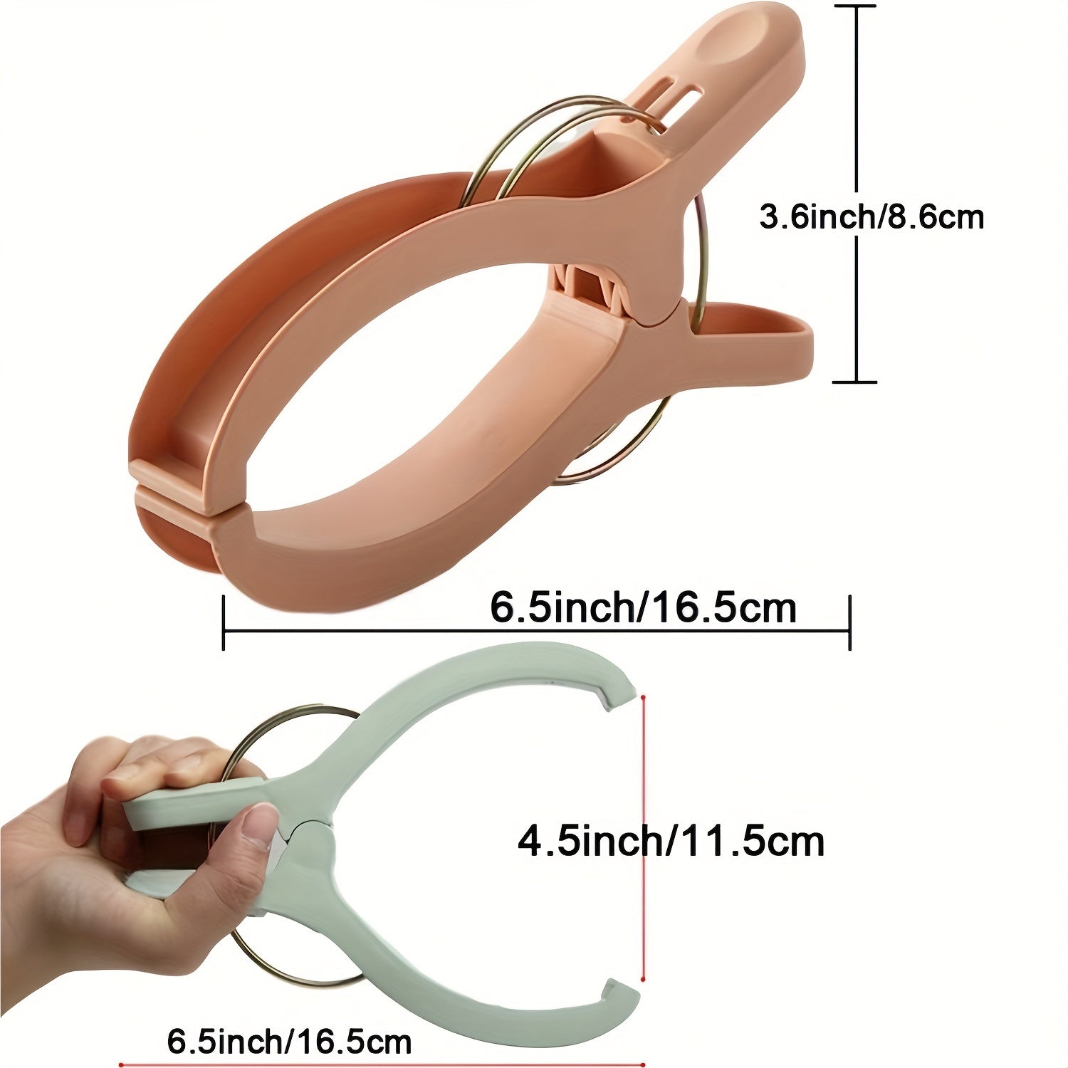 Juego de 6 pinzas de ropa de plástico extra grandes a prueba de viento para secar y uso en exteriores