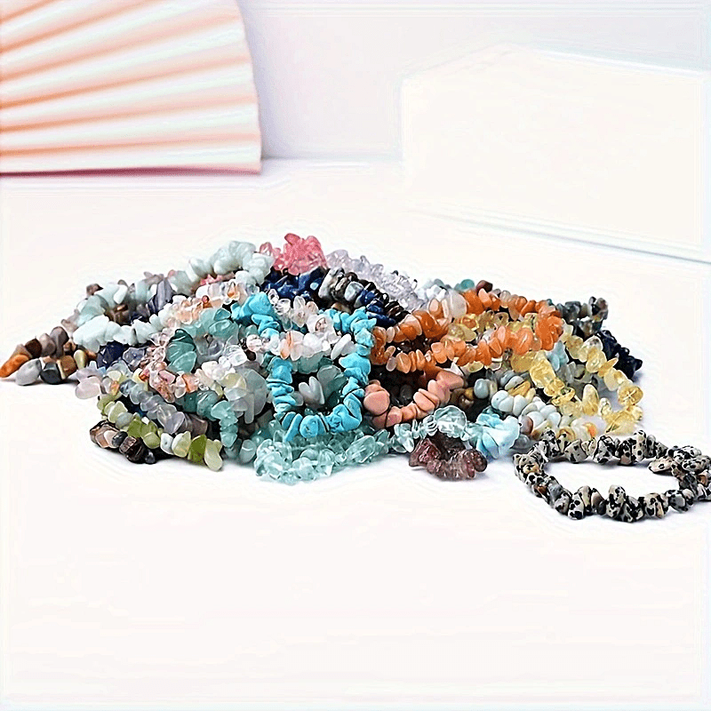 Handcrafted Quartz Crystal Beaded Bracelet Set 12-Piece Chakra Healing Jewelry for Women