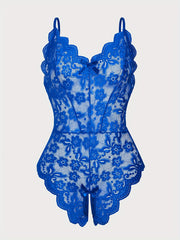 Body de satén para mujer con detalles de encaje para vestir de noche