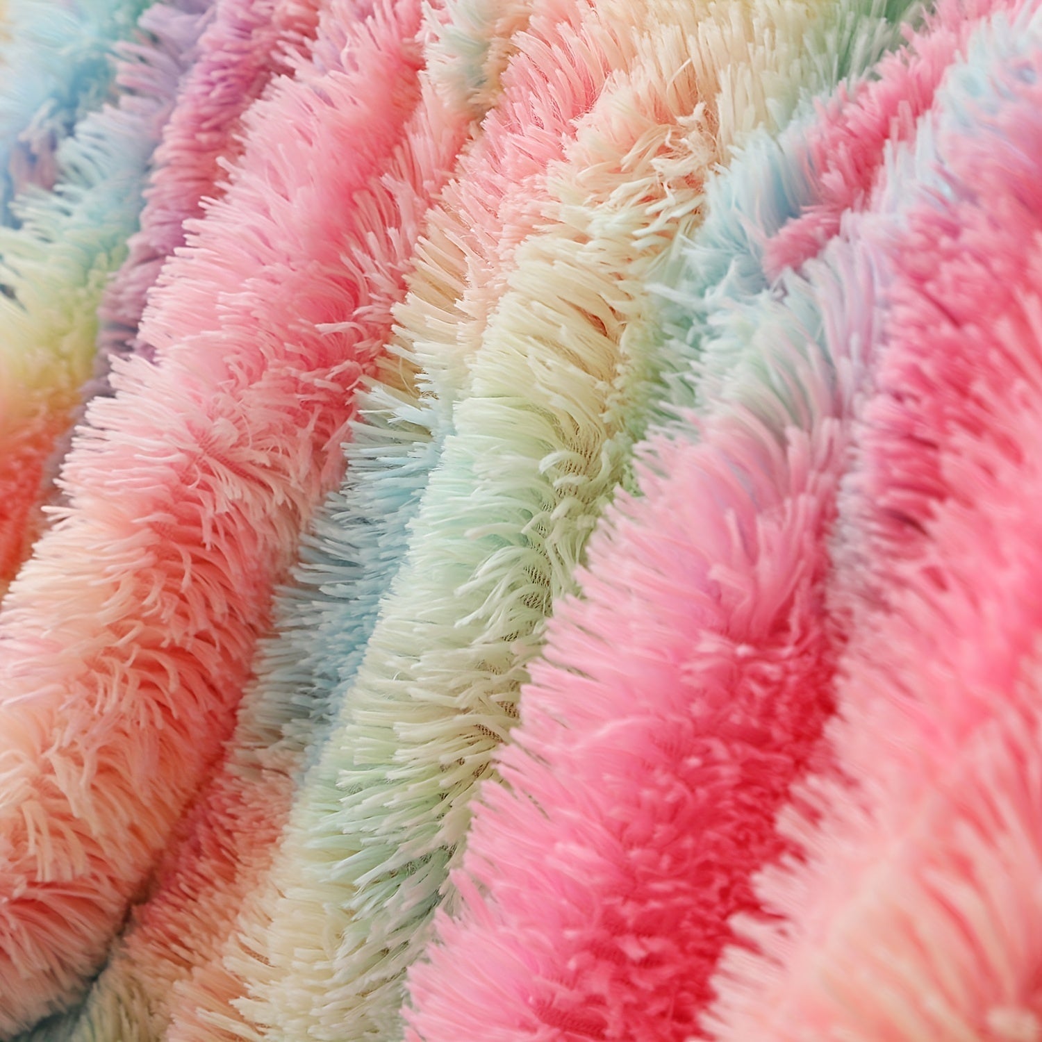 Rainbow Double Layer Plush Blanket for Home Decor and Cozy Bed or Sofa Use