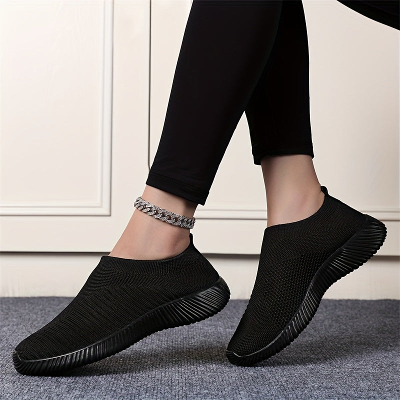 Women's Pink Mesh Slip-On Sneakers Lightweight Breathable Athletic Shoes