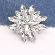 Rhinestone Flower Brooch for Dresses Bags Hats Elegant Jewelry Accessory