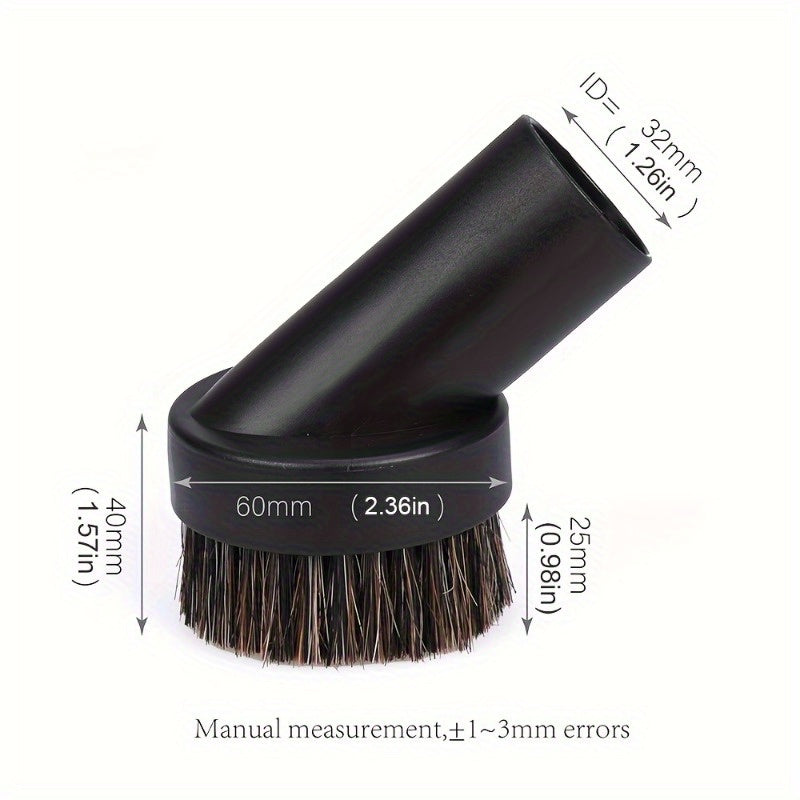 Ot tuklari bilan changni tozalash cho'tkalar to'plami, 1.25 dyuymli dumaloq va shlang adapter bilan, pol asboblari uchun