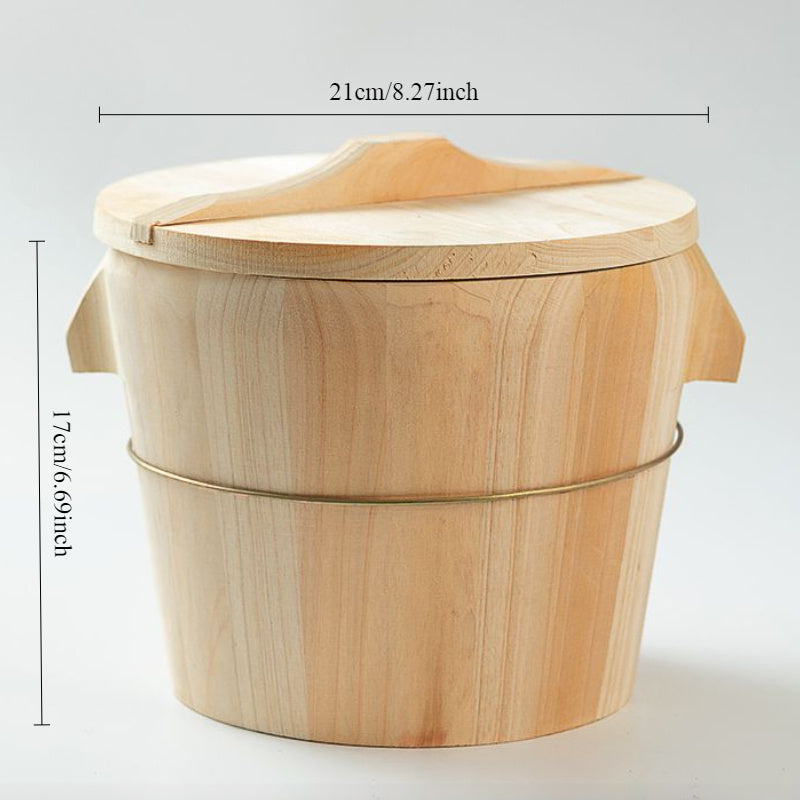 Cesta de vapor de madera para arroz y verduras, herramienta de cocina saludable