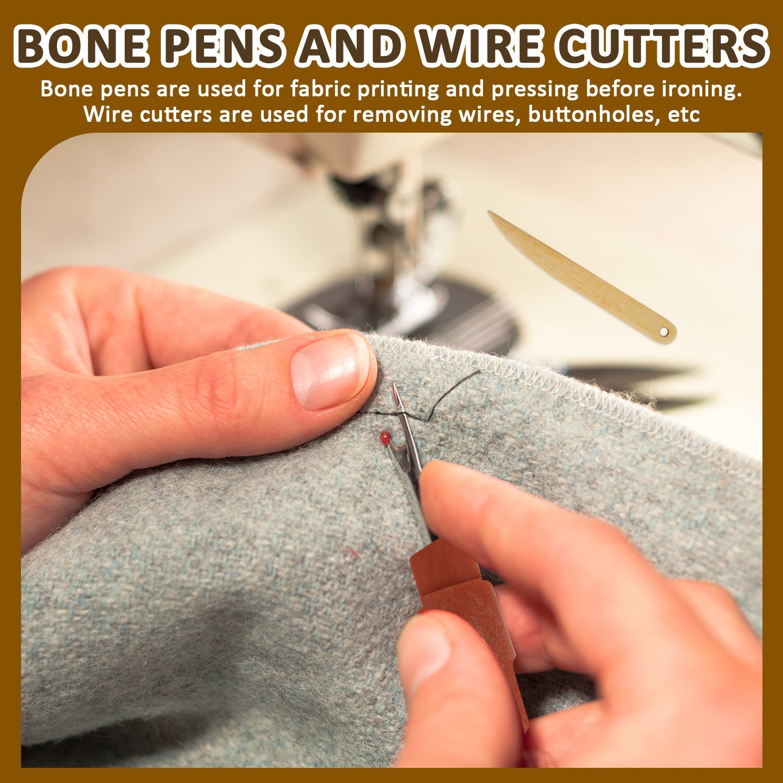 Drevesin tikuvchining klapper to'plami, tikuv ochuvchi, nuqta buruvchi va o'lchov - 3 dona ergonomik qishloq va tikuv asbobi, elektrsiz