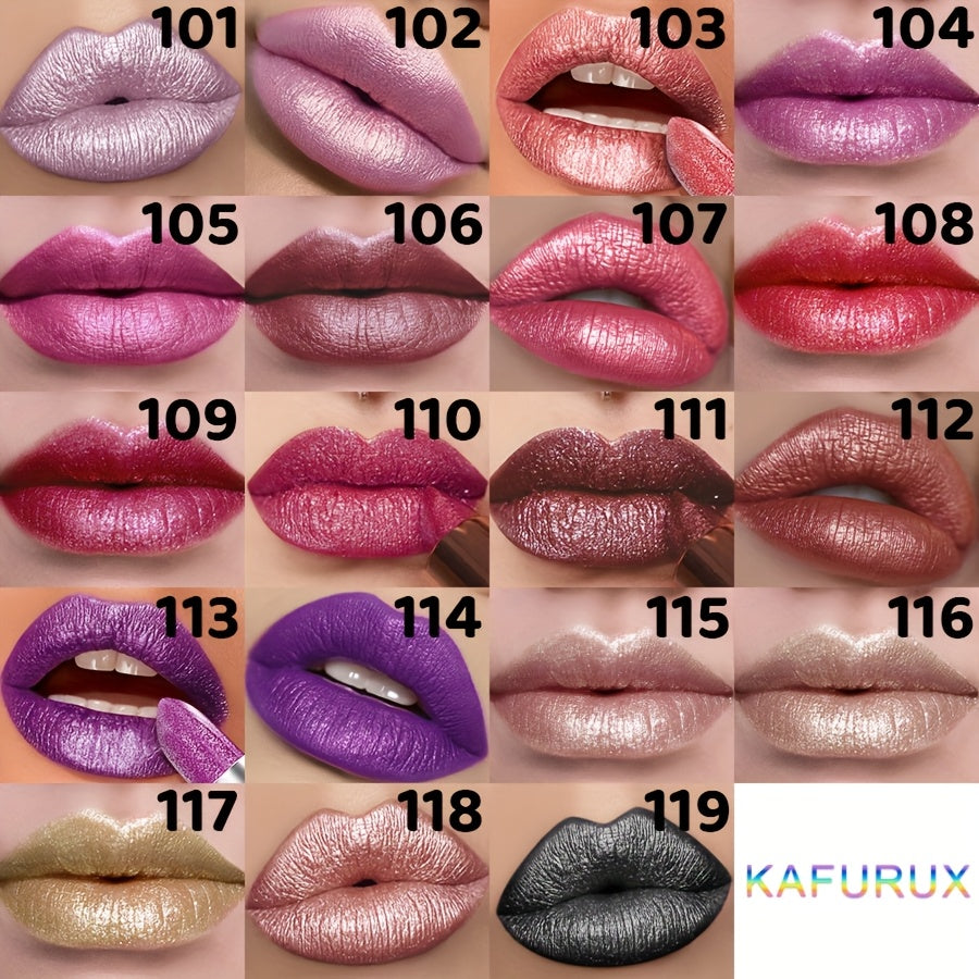 Women Pearlescent Lipstick High Pigment Non-Fading Moisturizing Lip Gloss