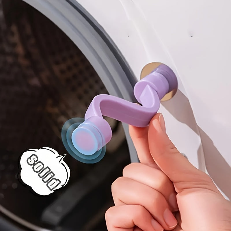 Magnetic washing machine door stopper prevents mold odors anti-pinch secure attachment