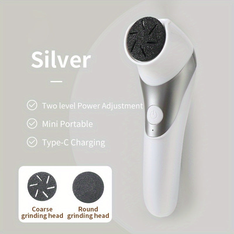 Electric Foot Grinder with Dual Heads Rechargeable USB for Thick Leather and Dry Skin Care