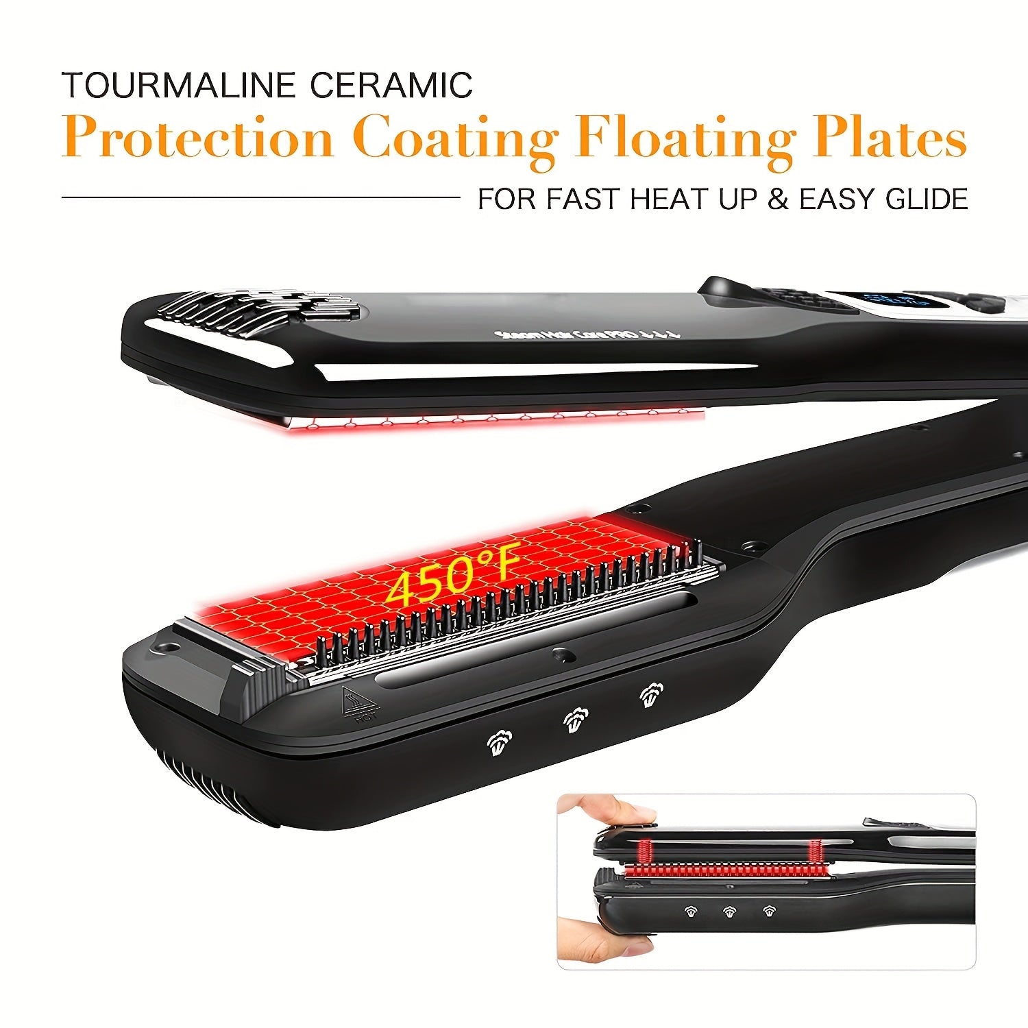 Professional salon bug‘lamasini va curling qurilmasi, keramika tourmalin plitalari va raqamli displey bilan.