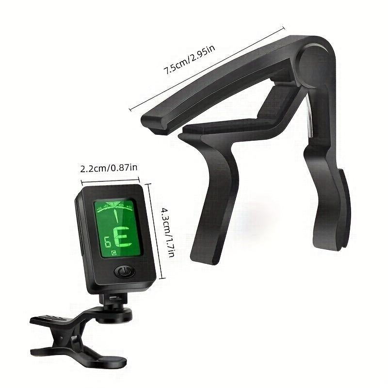 Guitar Tuner Set with Picks Capo and Clip-On Chromatic Tuner for Guitar Violin Bass Ukulele