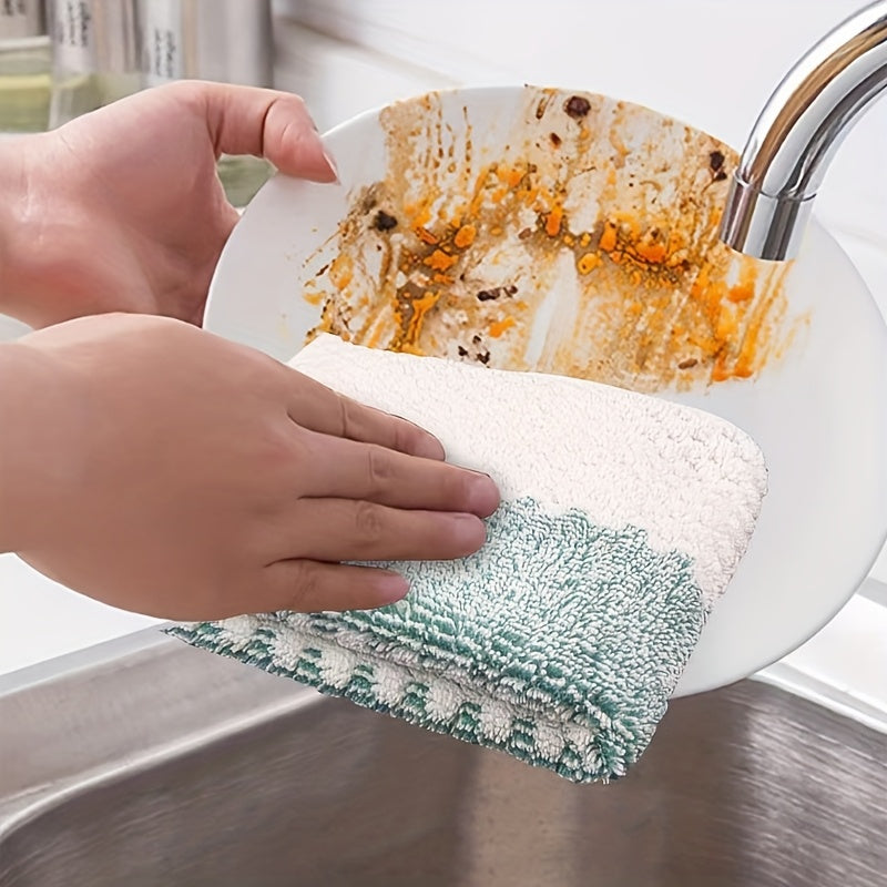 Microfiber Kitchen Towels Set of 5 Absorbent Dish Cloths Multi-Purpose Cleaning Pads