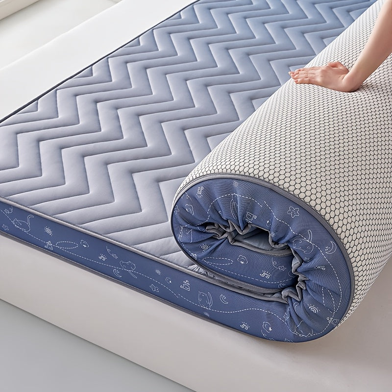 Orthopedic Latex Memory Foam Mattress Topper with Quilted Design Breathable Pressure Relief