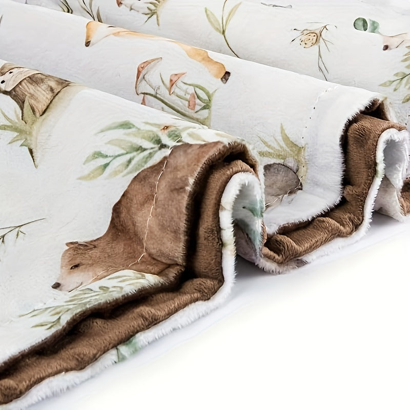 Baby Blanket 30x40 Inches Minky Plush Animal Print Dotted Backing for Newborns and Toddlers