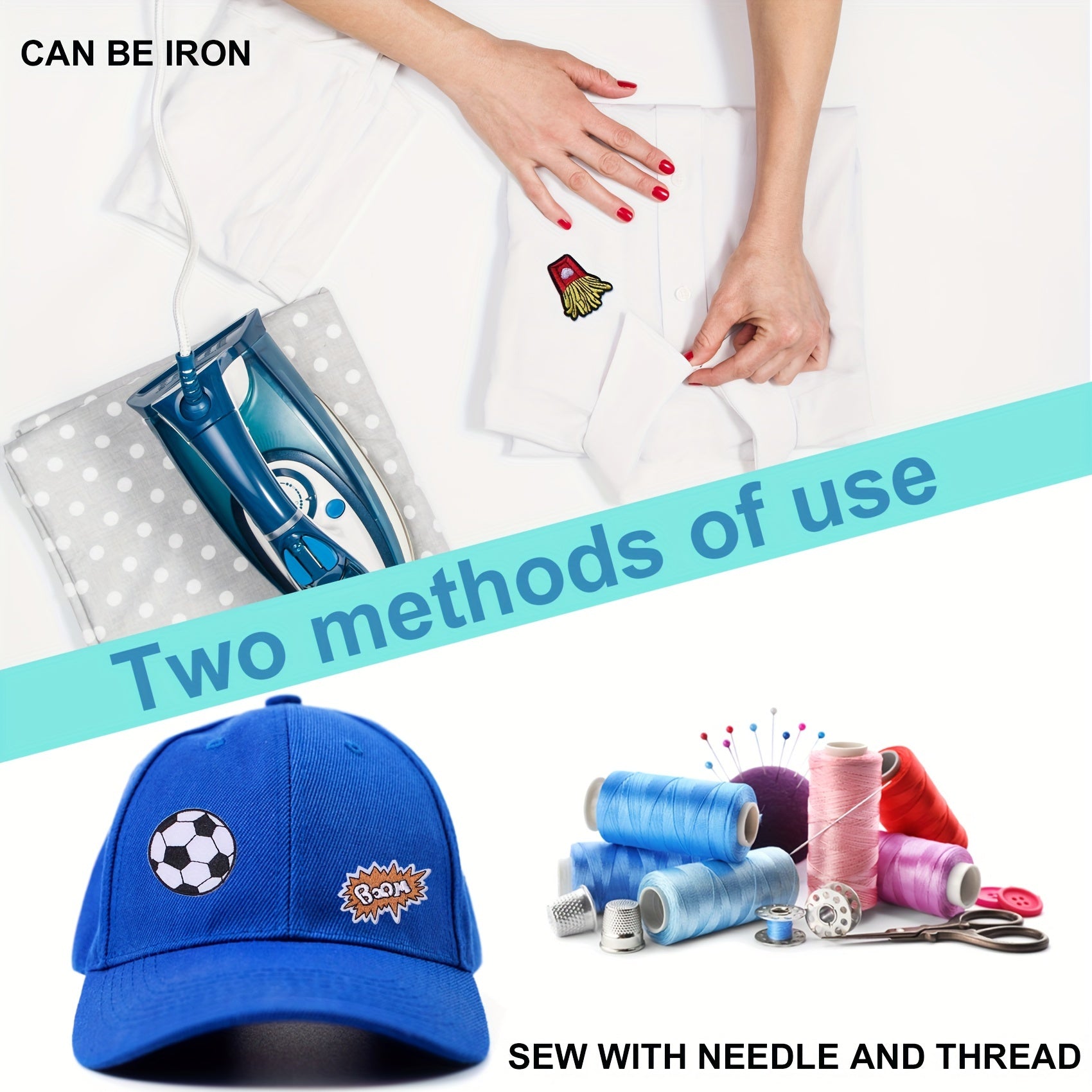 Set of 70 Iron-On Patches for Clothing and Accessories Decorative Embellishments