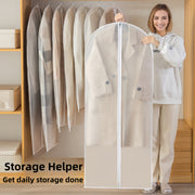 Set of 5 Clear Garment Dust Covers for Hanging Clothes Storage Moisture-Proof Washable