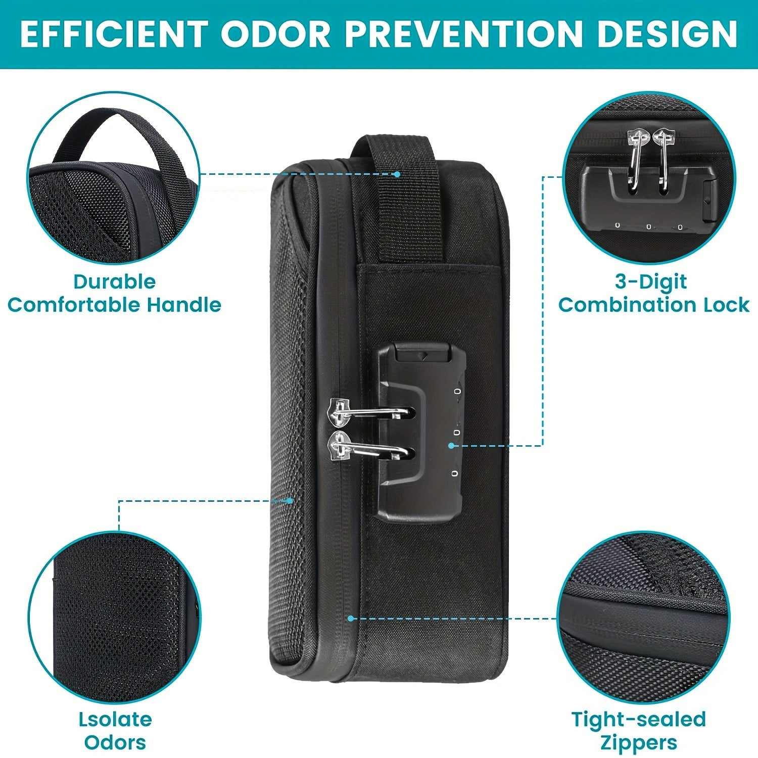 Uniseks saqlash qutisi parol bilan qulflanadigan, bardoshli sayohat tashkilotchisi, qora, 2 dona