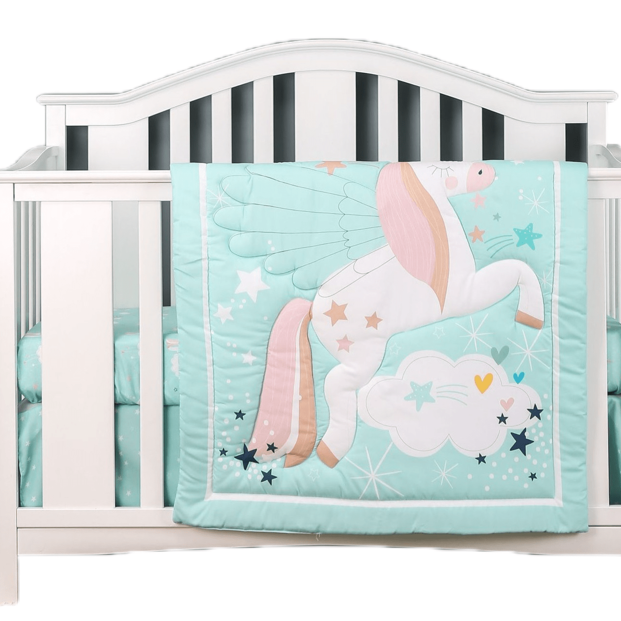 Unicorn Crib Bedding Set 3-Piece for Girls and Boys Nursery