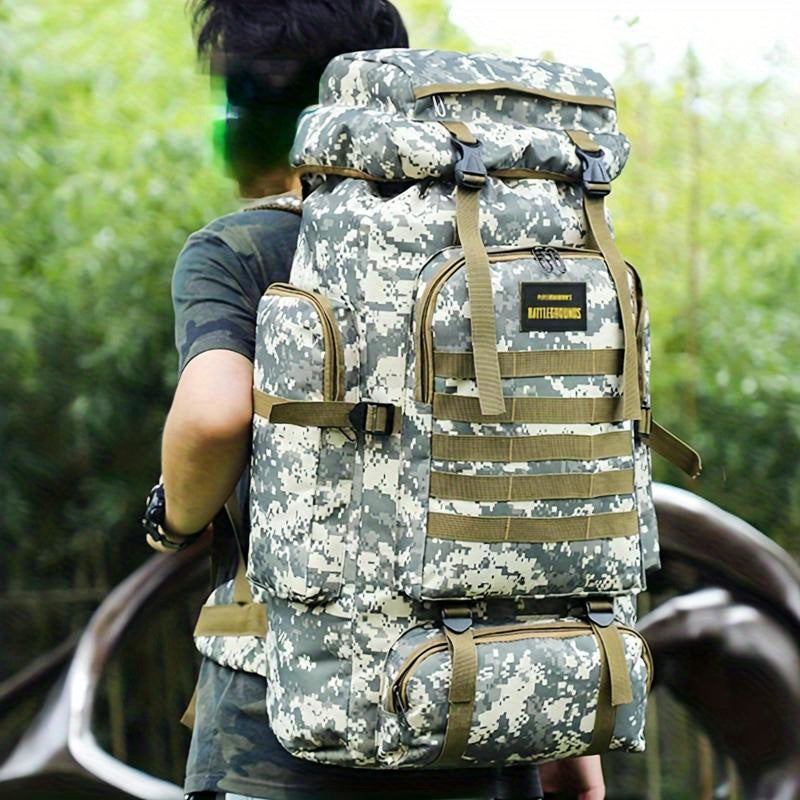 Waterproof Oxford Cloth Camo Travel Backpack 50L for Outdoor Adventures