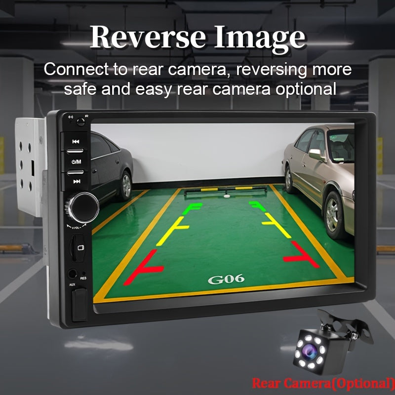 7-Inch Touchscreen Car Multimedia Player with FM Radio USB Aux Wireless MirrorLink Rear View Camera Steering Wheel Control