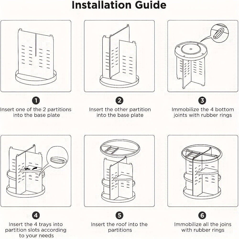 Plastic Cosmetic Organizer Rotates 360° for Easy Access Large Makeup Storage