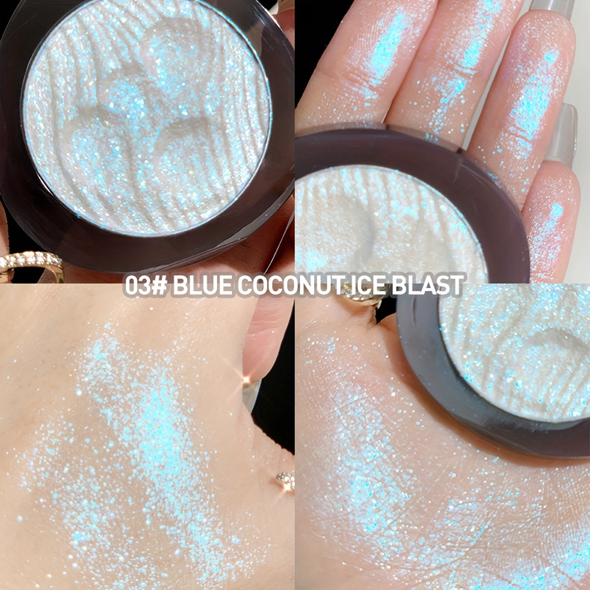 Dark Highlighter Palette for Face, Silky Fine Shimmer, Luminous Glow