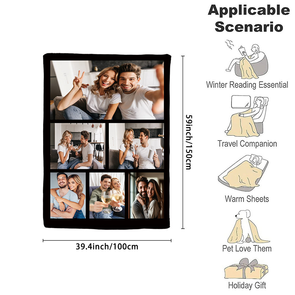 Custom Photo Blanket Soft Flannel Throw Personalized Gift for Home and Travel