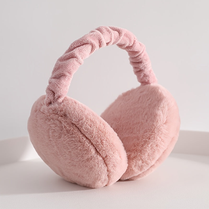 Unisex Plush Foldable Earmuffs Hand Washable Winter Ear Warmers