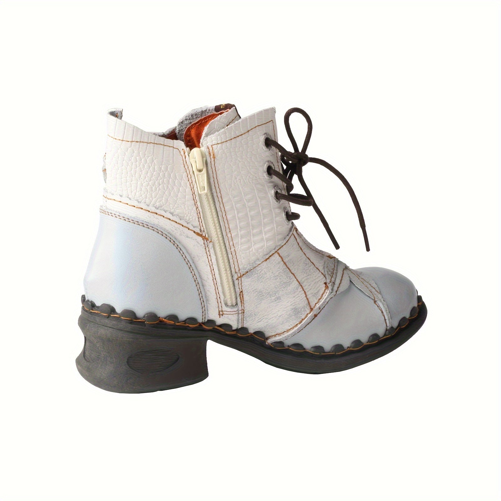 Women's Breathable Oxford Dress Shoes Low Block Heel Lace Up Solid Color