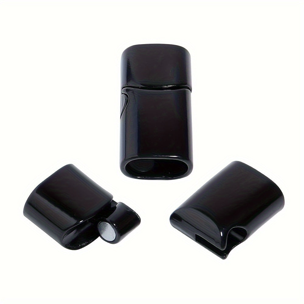 Magnetic Buckle Set 5 Pieces for Leather Rope Jewelry Findings Flat Rectangular Rounded Corners