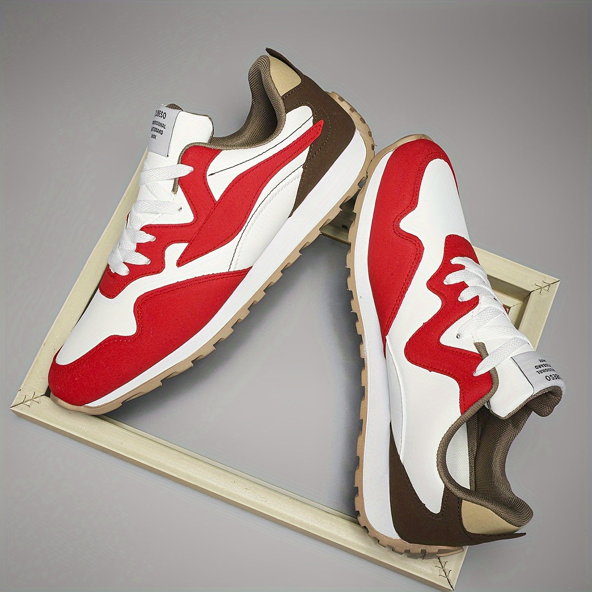 Men's Casual Sneakers Low Top Lace-Up Rubber Sole Fabric Lining