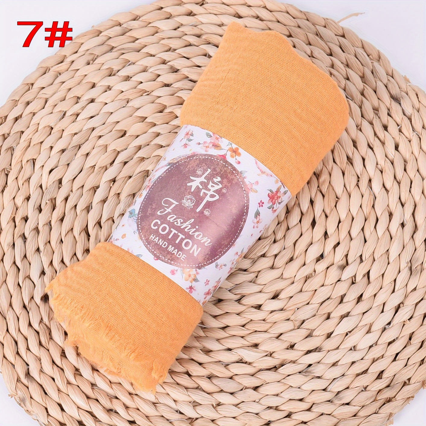 Women's Large Breathable Sun Protection Headscarf Solid Color Lightweight Wrinkle Scarf