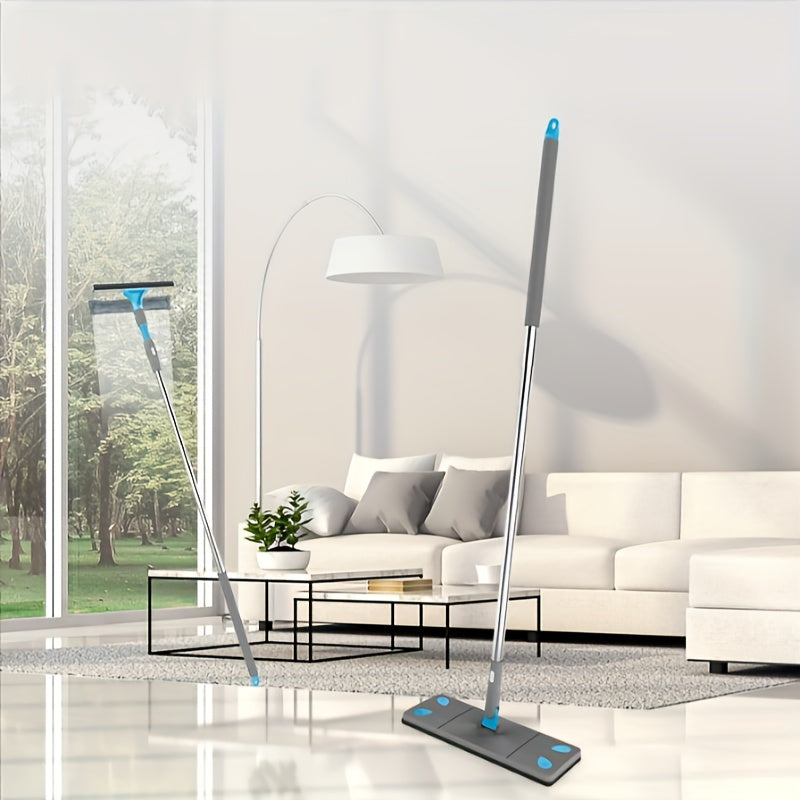 Set of 7 Extendable Cleaning Tools with Adjustable Metal Handle 120-150cm