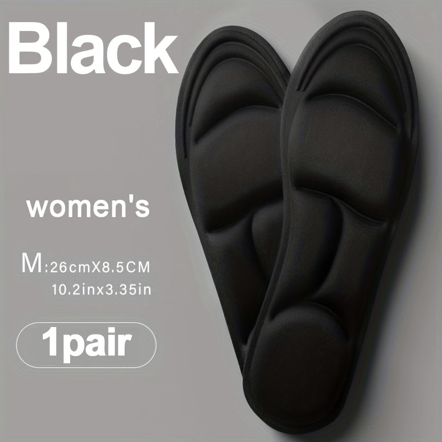 Unisex 5D Memory Foam Shoe Insoles, Breathable, Wear-Resistant, Adjustable