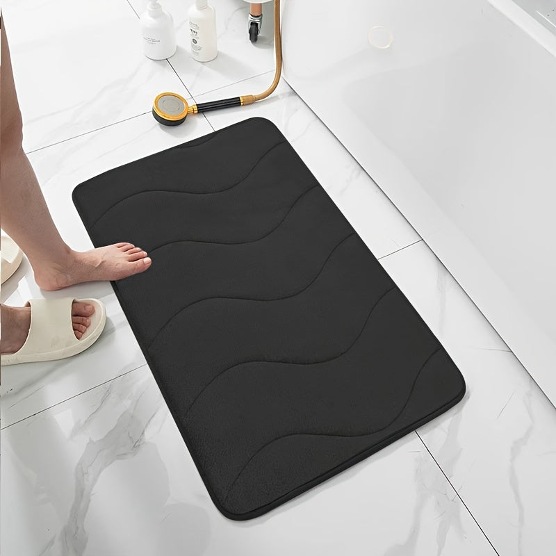 Soft Absorbent Waterproof Rectangular Bath Mat for Bathroom Shower Tub