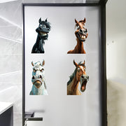 Funny Animal Expression Window Sticker Waterproof Self-Adhesive Wall Decor