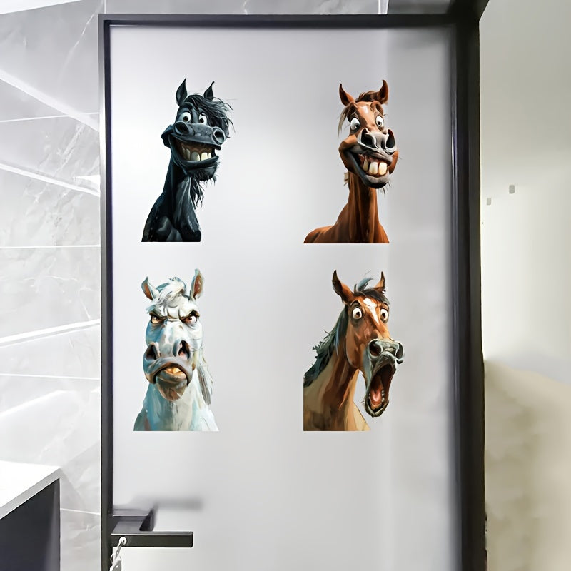 Funny Animal Expression Window Sticker Waterproof Self-Adhesive Wall Decor