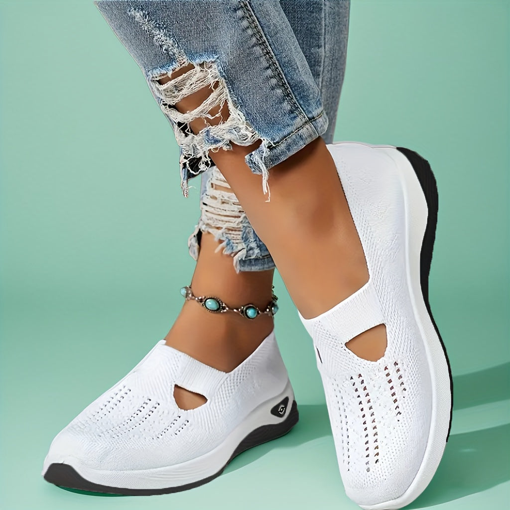 ayollar uchun nafas oluvchi slip-on sport poyabzali, kundalik plyaj krossovkasi, ko'p rangli