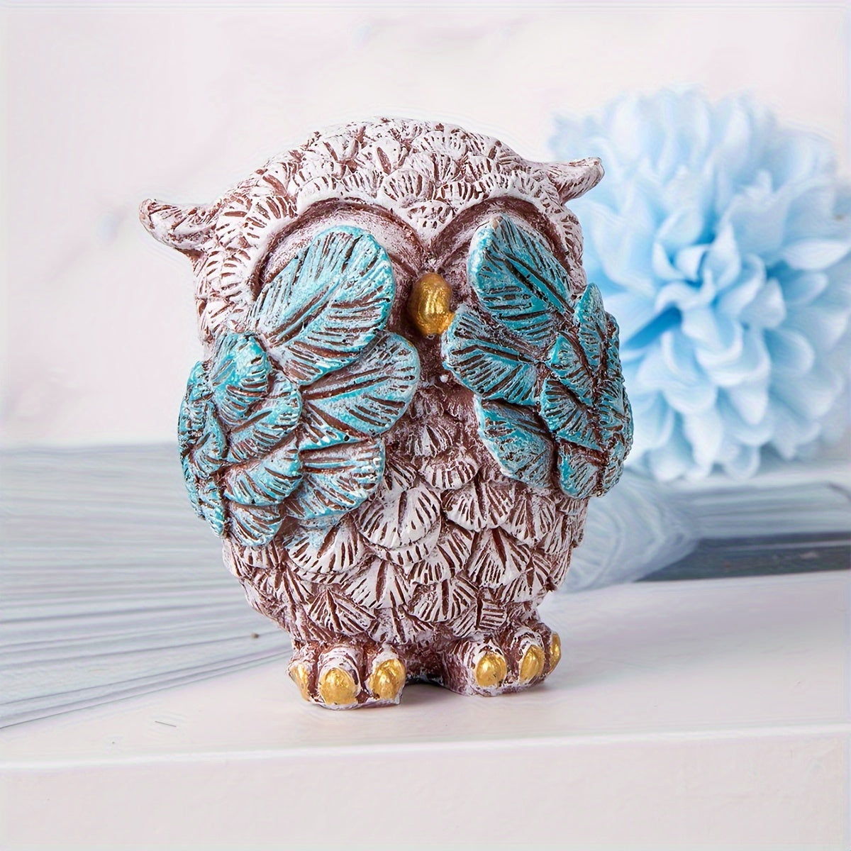 Set of 3 European-Style Owl Figurines for Home Decor, Office, Wine Cabinet